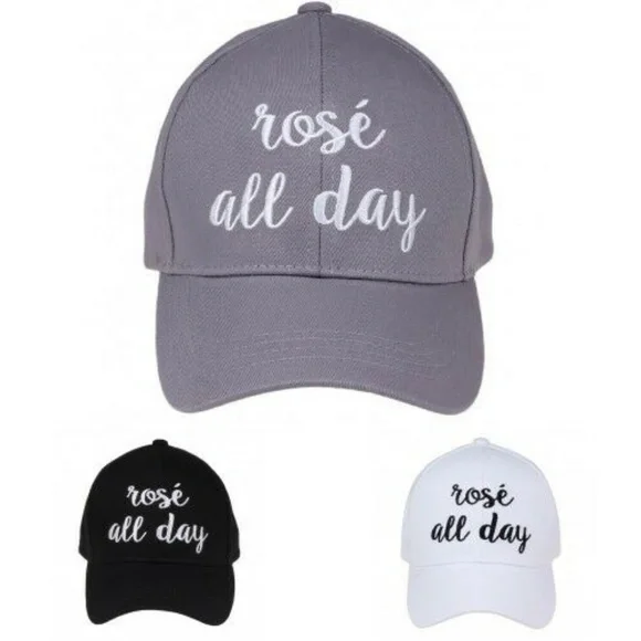 "ROSE' ALL DAY" - Embroidered Adjustable Ball Cap - Picture 2 of 6